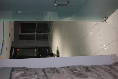 Interior view through glass partition