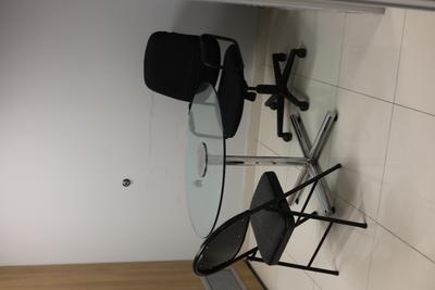 Private office area with glass desk