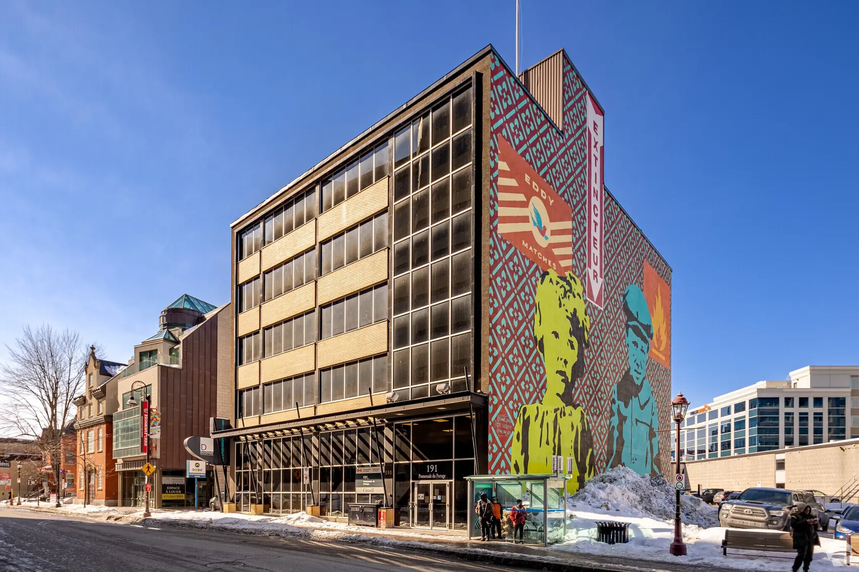 191 Promenade du Portage exterior with mural